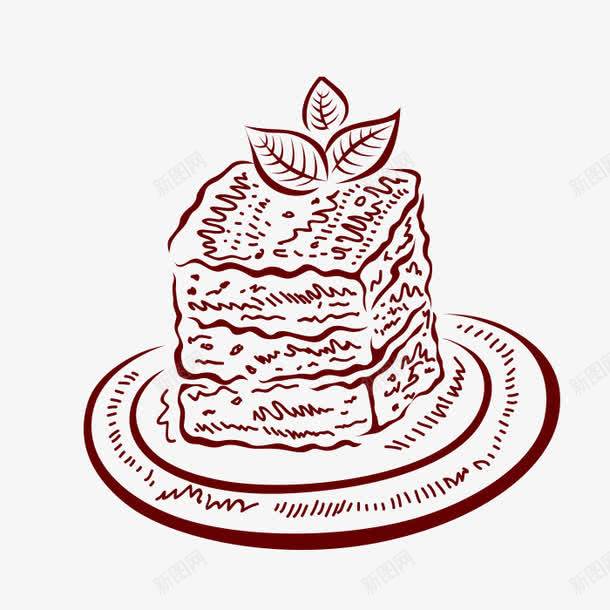 盘子上的蛋糕png免抠素材_新图网 https://ixintu.com png图形 png装饰 手绘 树叶 蛋糕 装饰
