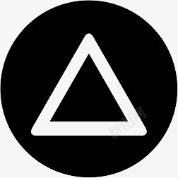 三角形黑色的和白色的PlayS图标图标