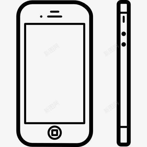 手机从正面和侧面视图图标png_新图网 https://ixintu.com 侧面 工具和用具 手机 手机套 正面