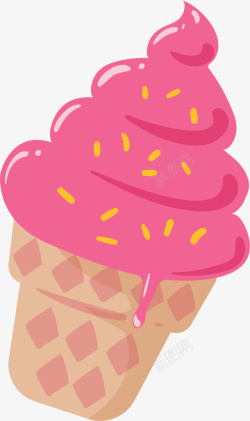 粉红色夏天美味冰激凌矢量图素材