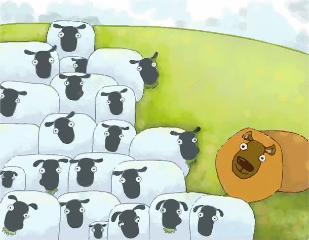 卡通羊群png免抠素材_新图网 https://ixintu.com 卡通 吃草 手绘羊群 放羊 矢量图形 羊群