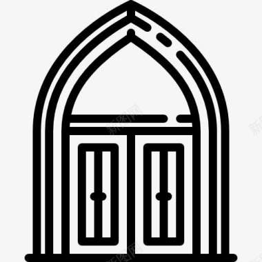 教堂的门图标图标