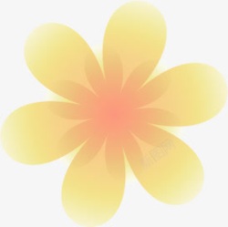 黄色梦幻花朵手绘素材