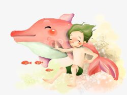 粉红色鲸鱼卡通图案高清图片
