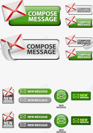 邮件按钮png免抠素材_新图网 https://ixintu.com 免费矢量下载 界面设计 网页设计 邮件按钮