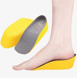脚和黄色鞋垫素材