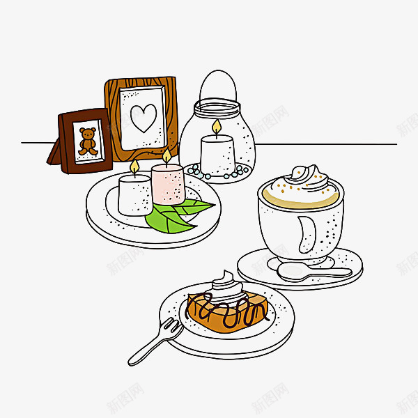 甜点插画png免抠素材_新图网 https://ixintu.com 插画 甜 蜡烛 餐食