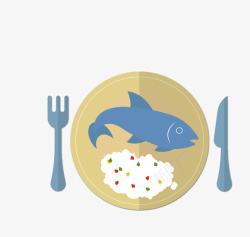 盘中的美味彩色盘中鱼美食矢量图高清图片