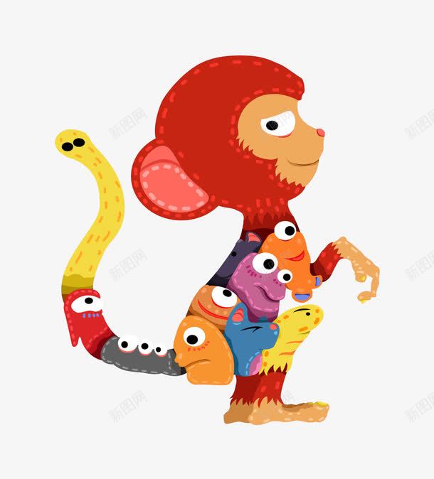 十二生肖猴png免抠素材_新图网 https://ixintu.com 儿童 动物 十二生肖 卡通 可爱 宠物 怪物 猴 萌宠
