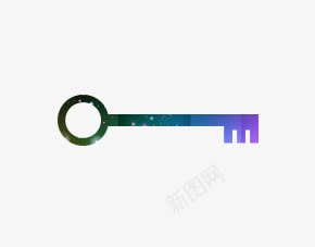 蓝紫色钥匙形状png免抠素材_新图网 https://ixintu.com 工具 形状 白色星点 蓝紫色 钥匙