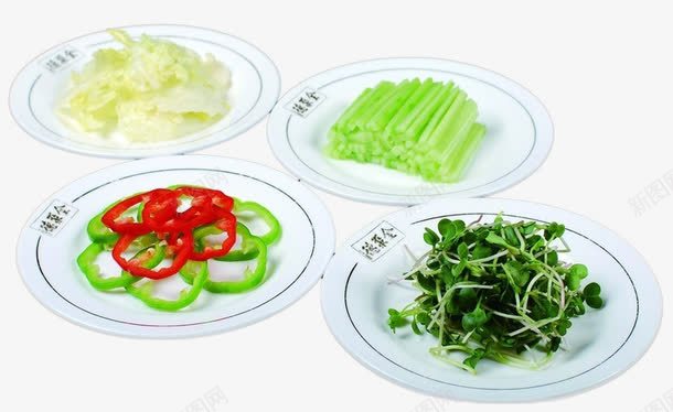 四盘蔬菜png免抠素材_新图网 https://ixintu.com 蔬菜素材 装饰 配菜 食材