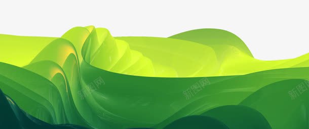 抽象绿色大山png免抠素材_新图网 https://ixintu.com 大山 抽象 渐变 绿色