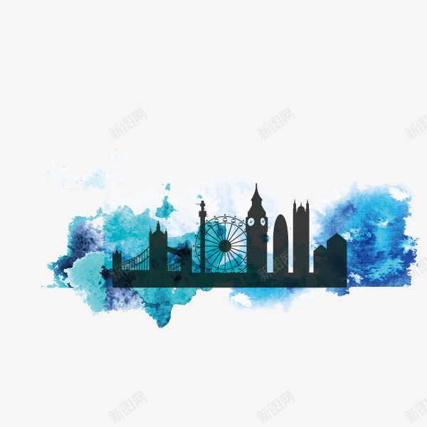 伦敦城市建筑水彩png免抠素材_新图网 https://ixintu.com 伦敦 城市建筑 水彩