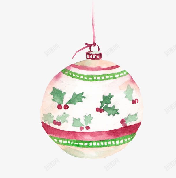 圣诞装饰物png免抠素材_新图网 https://ixintu.com 叶子 圣诞 小清新 节日 装饰球