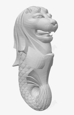 鱼尾狮雕刻素材