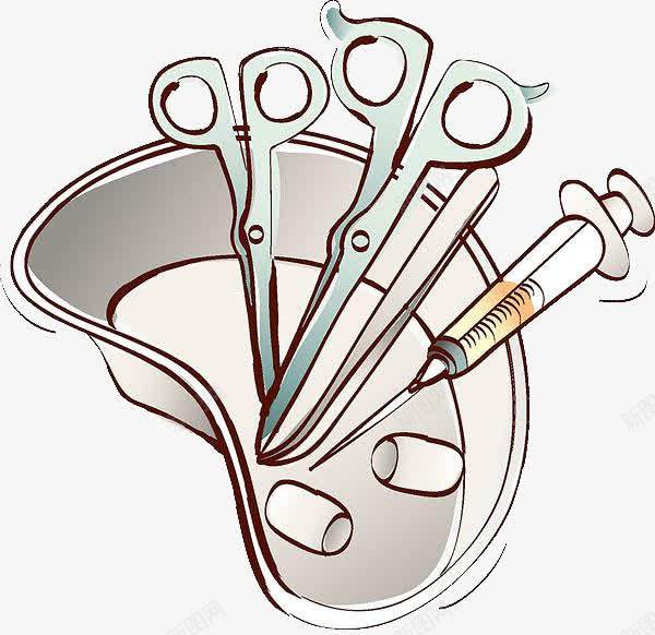 手绘医疗工具png免抠素材_新图网 https://ixintu.com 剪刀 医疗工具 手绘画 矢量装饰 装饰