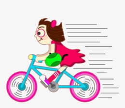 骑单车png免抠素材_新图网 https://ixintu.com 人物 动漫 卡通 女孩 骑单车