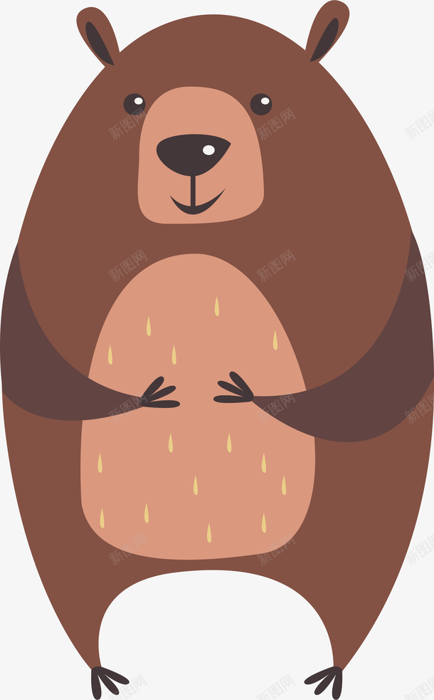 胖胖的卡通棕熊矢量图eps免抠素材_新图网 https://ixintu.com 卡通棕熊 可爱棕熊 棕熊 矢量png 矢量图 胖嘟嘟 胖熊 胖胖熊