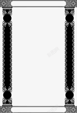 黑白艺术欧式边框素材