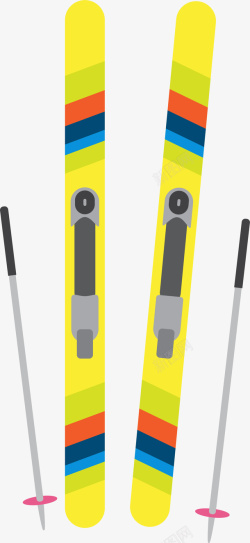 冬季多彩条纹滑雪板素材