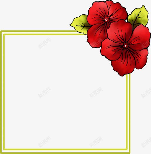 花朵边框png免抠素材_新图网 https://ixintu.com 小报 手抄报 手绘 花朵 边框
