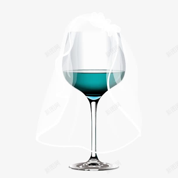 蓝色清新玻璃杯装饰图案png免抠素材_新图网 https://ixintu.com 免抠PNG 清新 玻璃杯 蓝色 装饰图案