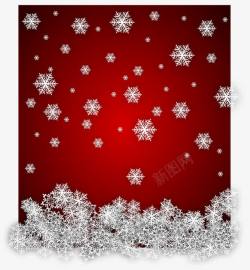 红色雪花冬季圣诞素材