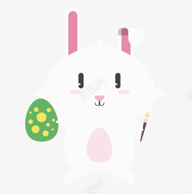 绿色复活彩蛋小白兔儿童LOGO矢量图图标图标