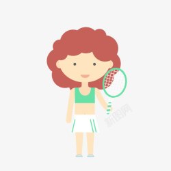 网球女孩素材