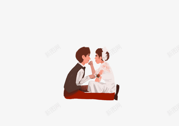 结婚夫妻坐下对望png免抠素材_新图网 https://ixintu.com 坐下 夫妻 对望 结婚
