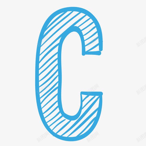 蓝色线条绘画字母Cpng免抠素材_新图网 https://ixintu.com 字母 手绘C 水墨 线条 绘画 英文 英语 蓝色的