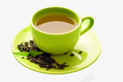 托盘茶杯绿色托盘茶杯高清图片