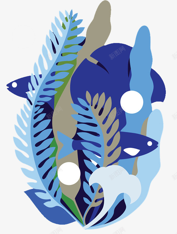 简笔画图案插图png免抠素材_新图网 https://ixintu.com 创意植物插图 手绘鱼 植物插图 简笔画图案插图