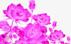 手绘粉色玫瑰花装饰素材
