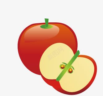 手绘苹果png免抠素材_新图网 https://ixintu.com 卡通 手绘 水果 红苹果 苹果