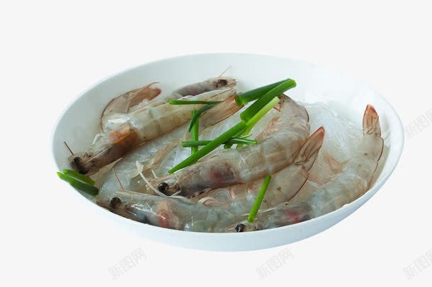 清蒸虾食材png免抠素材_新图网 https://ixintu.com 水产 碟子 葱 虾 食材