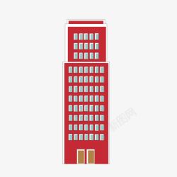 红色酒店建筑豪华素材