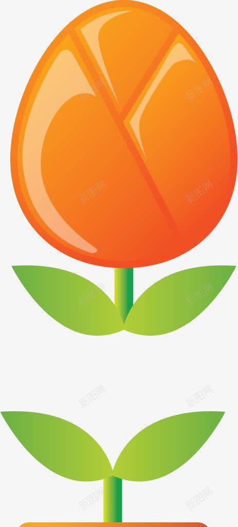 手绘橙色鲜花装饰png免抠素材_新图网 https://ixintu.com 橙色 装饰 鲜花