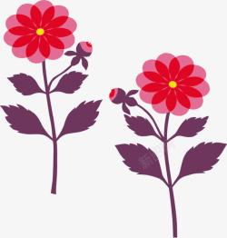 红色半透明花卉艺术素材