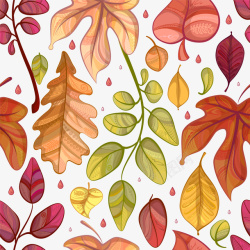 手绘秋季装饰叶子矢量图素材