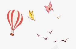 热气球海鸥蝴蝶素材