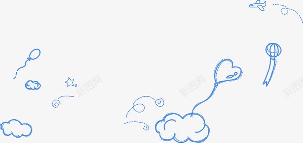 手绘画装饰png免抠素材_新图网 https://ixintu.com png图形 png装饰 云 手绘画 气球 装饰