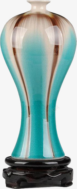 蓝色的装饰瓷瓶漂浮素材