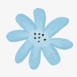 手绘一朵蓝色大花素材
