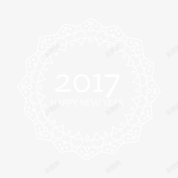 2017年创意数字png免抠素材_新图网 https://ixintu.com 扁平 白色 花纹
