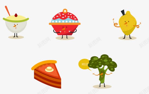 蔬菜水果拟人化图标png_新图网 https://ixintu.com 可爱 图标 水果 蔬菜 蛋糕