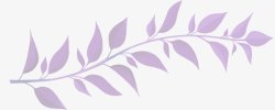 紫色创意手绘树叶素材