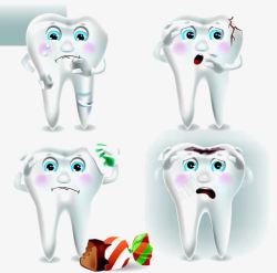 受伤的牙齿受伤流泪的卡通牙齿高清图片
