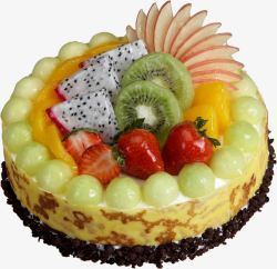 圆形小型节日水果蛋糕素材