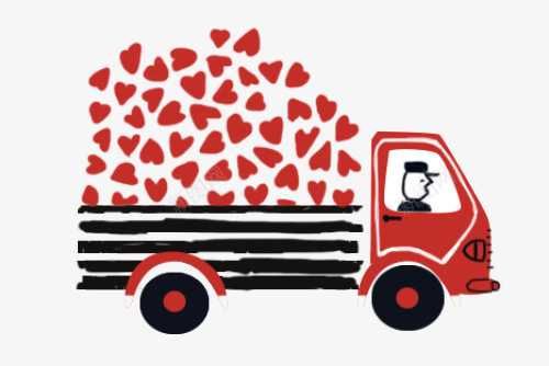 创意卡车上的爱心png免抠素材_新图网 https://ixintu.com 交通工具 创意卡车上的爱心 汽车
